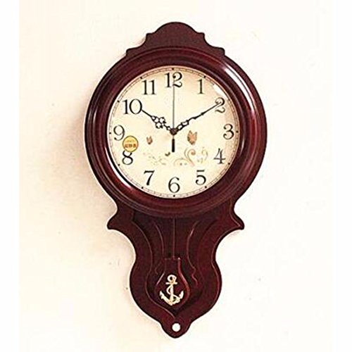 Wall Clocks Minimalist Scandinavian Watch Creative Fashion Swing Hanging Bell Wood Living Room Became Mute Simple Modern Quartz Clock Pendulum,B #TOP5