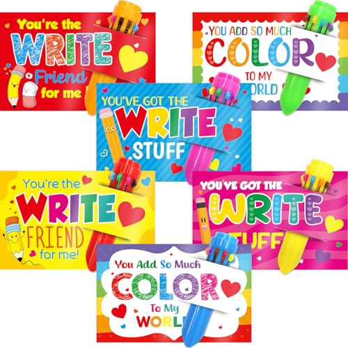 WorldBazaar Valentines Day Cards And Ballpoint Pens 24 Pack Kids