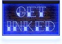 Vista 8 de 100020 Get Inked Tattoo Piercing Shop Display LED Light Neon Sign (12 x 8 pulgadas, morado)