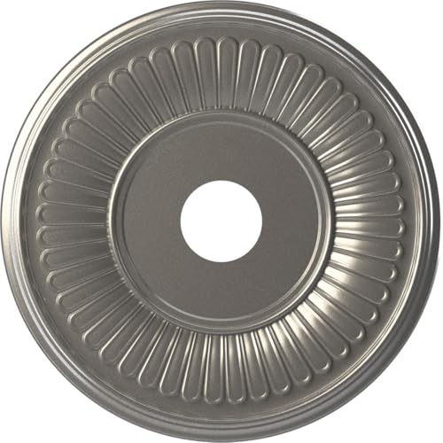 Ekena Millwork 19"OD x 3 1/2"ID x 1"P Berkshire Thermoformed PVC Ceiling Medallion (Fits Canopies up to 8 3/8"), Aged Dark Steel