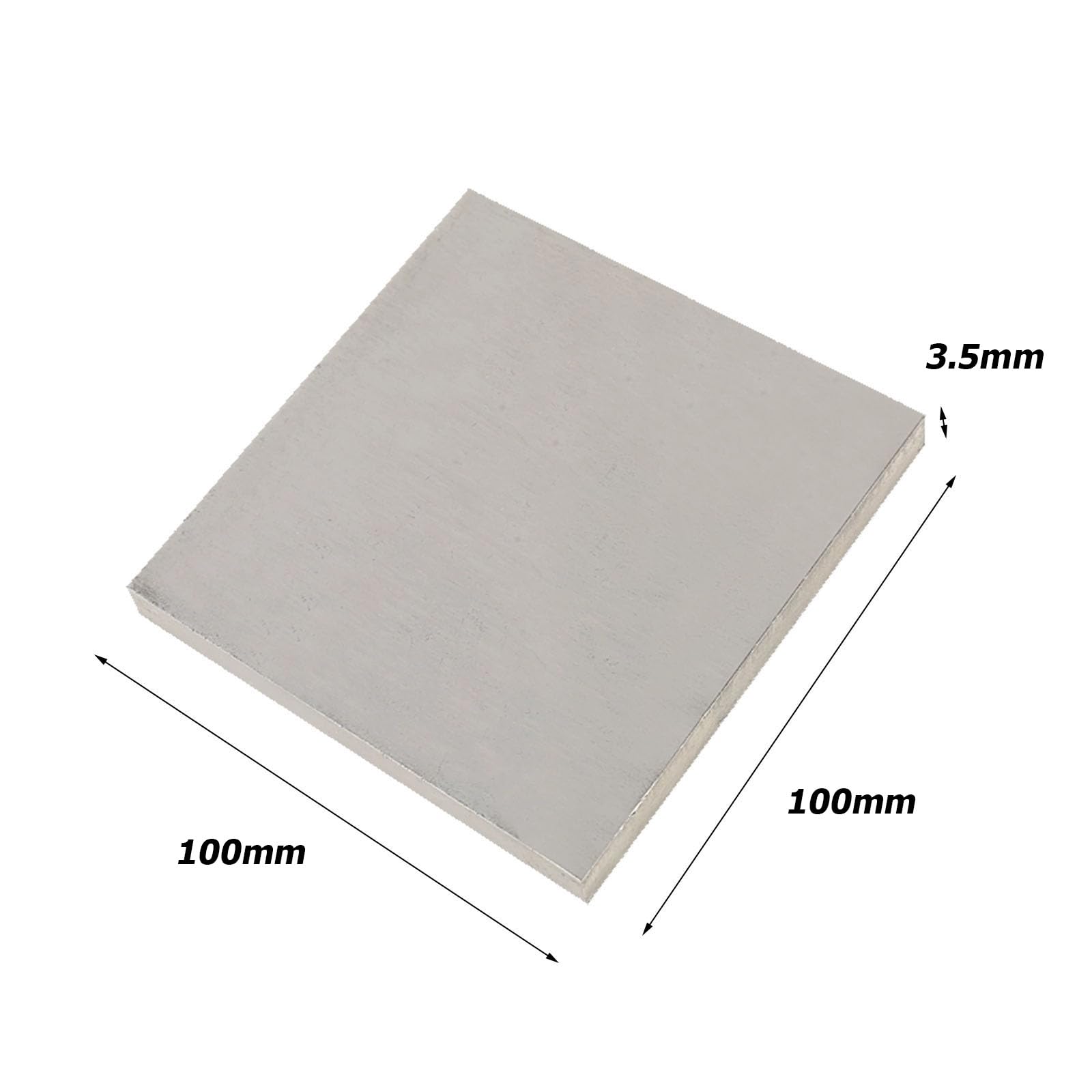 WOFICRET TC4 Titanium Plate Sheet, Thickness 3.5mm Titanium Metal Sheet, Titanium Sheets for Petroleum Industry Equipment,Silver,3.5 * 100 * 100mm