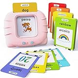 Lapare Spanish and English Bilingual Audible Flash Cards Toy with Music for Toddlers 1 2 3 4 5, Learn Spanish and English for Kids, Niñas, Niños, Bebes