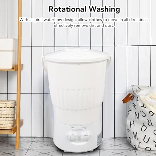 Portable Washing Machine Fold Laundry Washer Foldable Small Laundry Machine Wash Machine Folding Buckets for Underwear Home Socks Pot Washers (US Plug 110V)