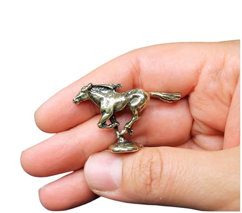 Mustang Horse Figurine Running Wild Horse Sculpture Brass Miniature Collectible Statue
