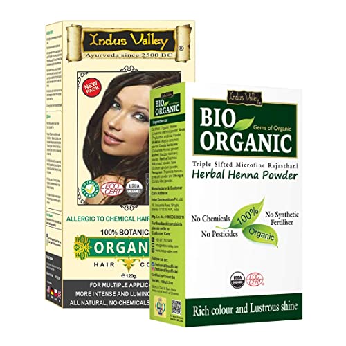 Tinte orgánico castaño oscuro con henna 220g miniatura 1