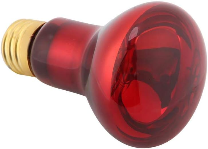 Reptile Infrared Heating Lamp, E27 Red Pet Bulb Night Heating Bulb Health Lamp for Amphibians Lizard Tortoise Spider Snake 110V(75W)