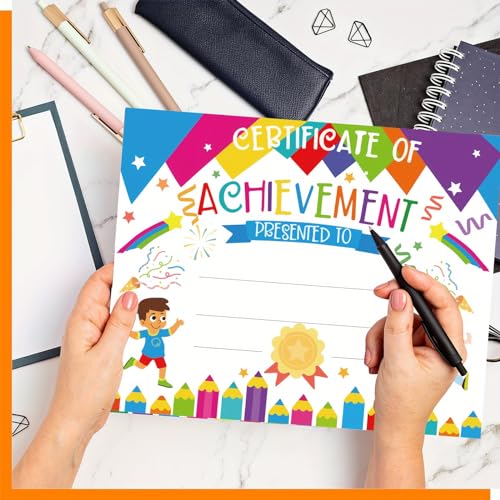40Pcs Colorful Certificates of Achievement,2 Fun Designs, School Classroom Supplies for Kids Students Award Recognition, Diplomas - Image 5