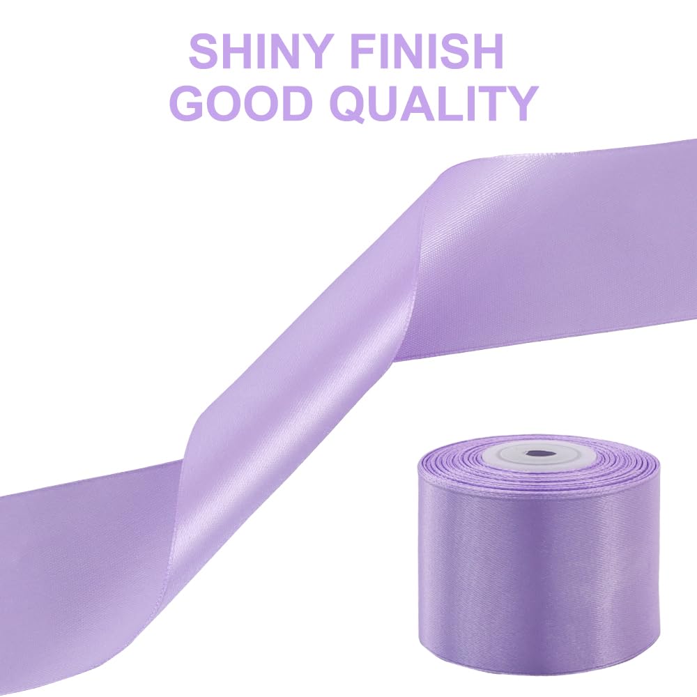 TONIFUL Nastro Di Seta Raso Viola 2.5 Cm X 50 Metri, Per Confezioni Regalo, Feste, Bouquet, Scritte Happy Birthday