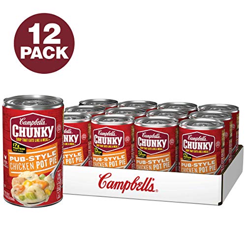 Campbell's Chunky Soup, Pub-Style Chicken Pot Pie Soup, 18.8 Ounce Can (12 Pack)