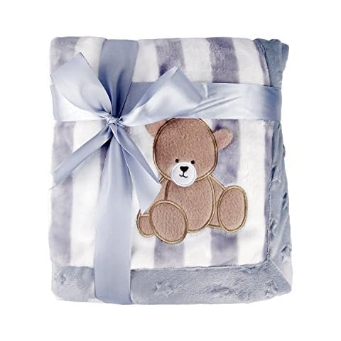 Thick Kids Fleece Blanket, 30"x39" Plush Flannel Throw for Girls &Boys, Extra Soft &Warm &Cozy, Double Layer &Reversible &Anti-Pilling &Easy Care (Grey Bear) Cover