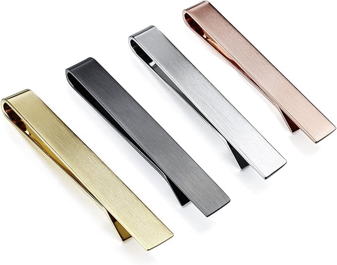 squishy 4 PCS Tie Pin, Sophisticated Tie Pin for Men Formal, Premium Tie Clip for Professional Attire, Elegant Tie Clip for Business Meetings and Weddings, Four Piece Set in Brushed Finish-picture-16