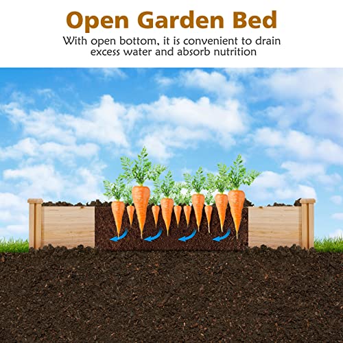 Medimall U-Shaped Wooden Raised Garden Bed, Divisible Raised Beds For Gardening, Elevated Planter Box Outdoor For Vegetables, Flowers & Herbs, Ideal For Patio Lawn Backyard (92.5" L X 95" W X 11" H) #TOP3
