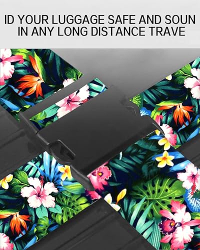 Image of Luggage Straps for Suitcases, Adjustable Travel Belt, Durable Wide Luggage Strap, Cute Suitcase Strap Identifiers with Buckle, Bag Straps for Luggage, Colorful Leaf and Flowers