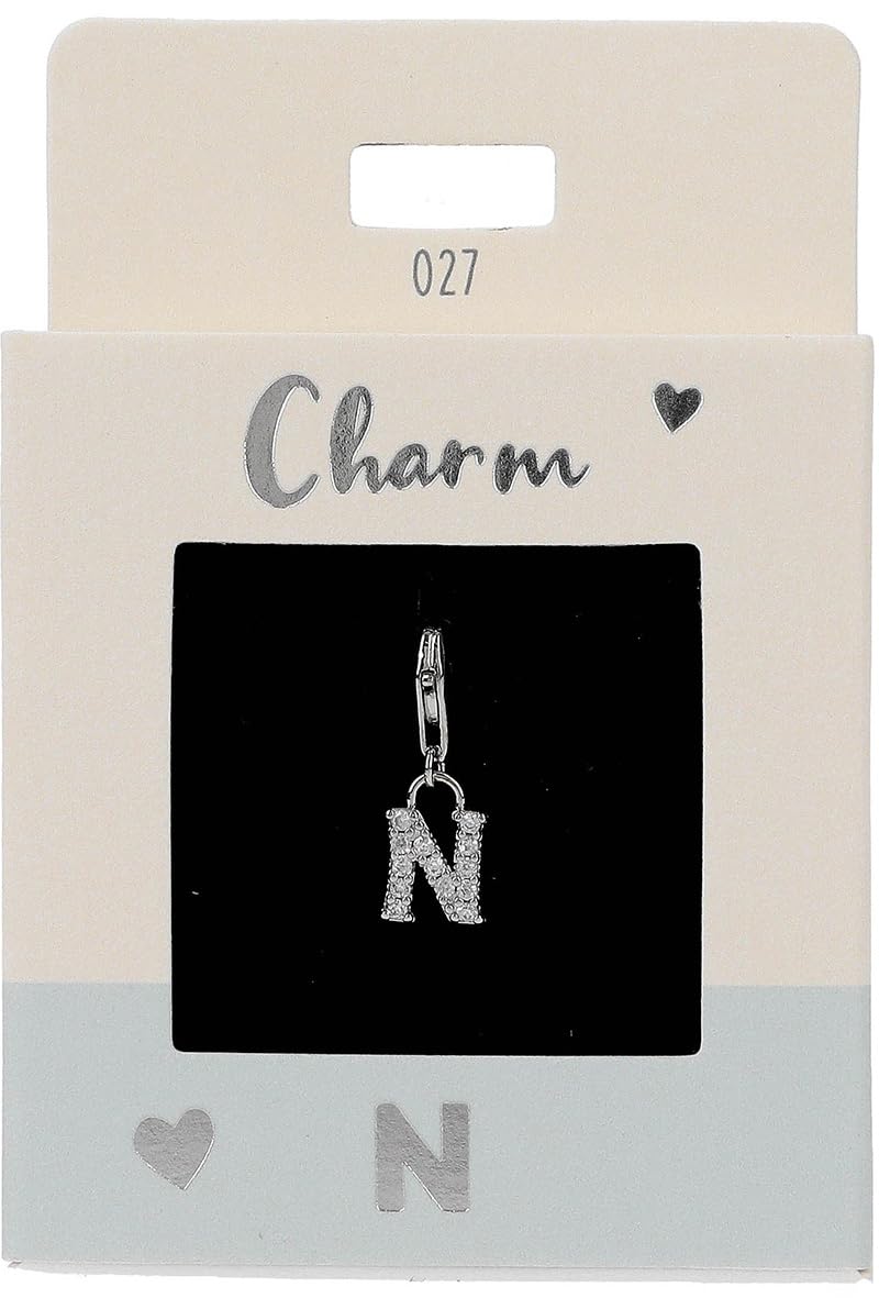 Depesche 11785-027 Charms Exprésate - Colgante para Collares y Pulseras, Letra N, Plateado, como pequeño Regalo
