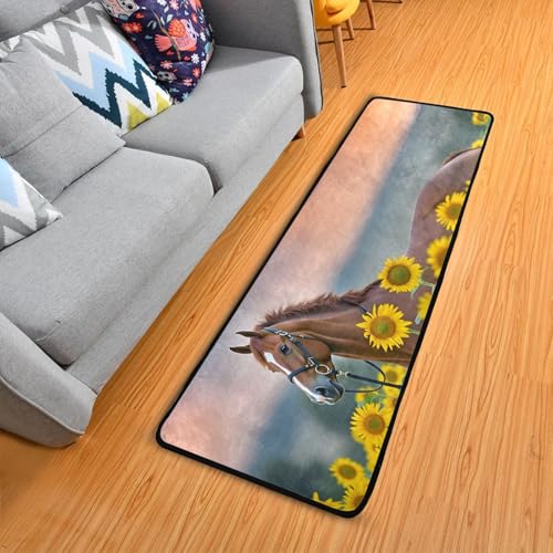 Tapete Pasillo Cocina Floral Antideslizante 72X24in miniatura 4