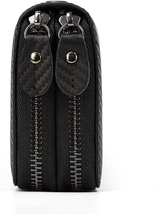 Miniatura 4 de LUYILA Bolso de mano grande de cuero largo para hombre, bolso de mano, monedero de viaje, pasaporte de negocios, funda para teléfono celular,