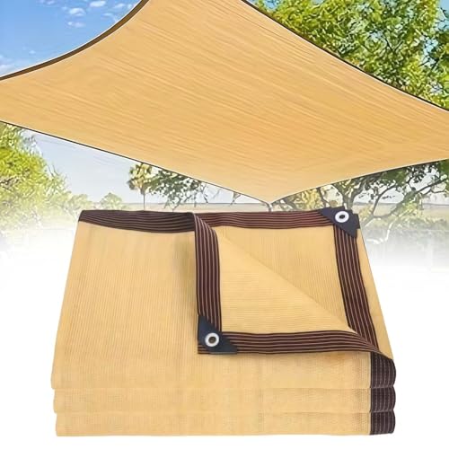 SHAIRMB Voile D'Ombrage Rectangulaire, Filet D'Ombrage avec Protection Solaire à 90%, Auvent De Voiture en Pehd Anti-UV, pour Jardin, Serre, Patio, Terrasse Et Camping,Beige,2 * 2m