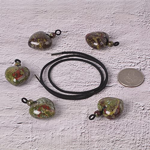 Justinstones Natural Dragon Blood Jasper 25Mm Heart Beads Reiki Chakra Pendant Necklace Handmade Jewelry 22 Inch #TOP2