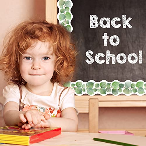 Eucalyptus Bulletin Board Border 36Ft Two Sided Die-Cut Border Trim For Classroom Decoration School Family Party Leaves Border #TOP7