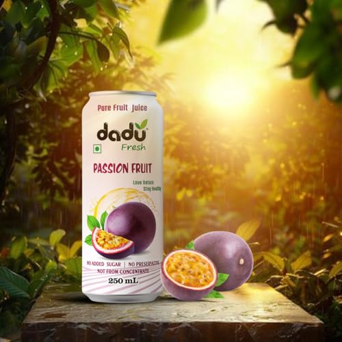 Image of Dadu Fresh Tropical & Berry Fruit Juice Combo | Passion Fruit, Cranberry, Mixed Berries & Lychee | Pure Fruit Healthy Beverage | No Added Sugar, No Preservatives, Not from Concentrate | Vitamin Rich & Naturally Refreshing | 1070ml (4 Cans)