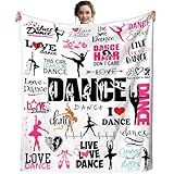 Dance Blanket Gifts for Girls Women Soft Cozy Flannel Dancer Throw Blanket Bedding Gifts for Dance Lovers Teen Girls Women Teachers 50'X40'