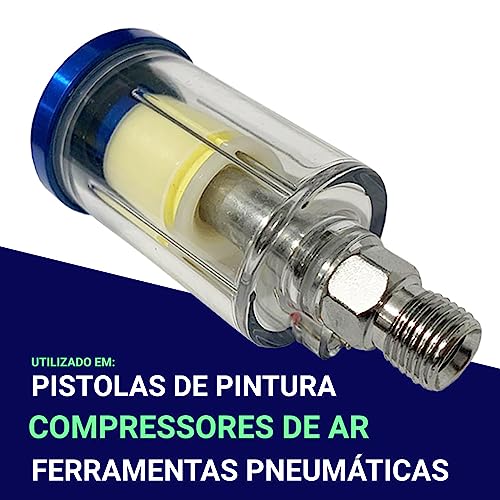 Mini Filtro De Ar Comprimido Para Pistola De Pintura Rosca 1/4 Acessório
