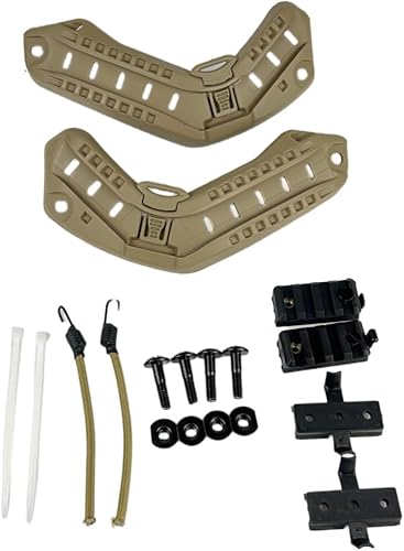 Miniatura 2 de ATAIRSOFT Kit de montaje en riel para casco rápido, guía de riel lateral del casco con tornillos de montaje de cordón DE