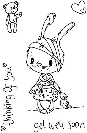 Crafty Impressions A6 Lynn Allingham Get Well Soon Bunny Stamp