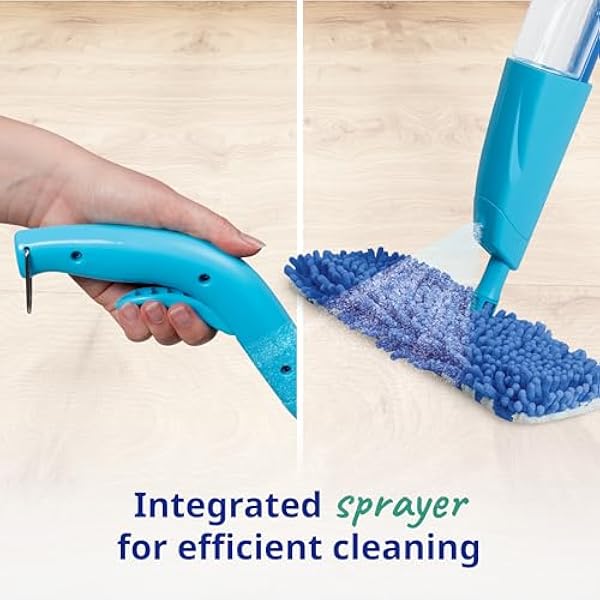 Spontex Quick Spray Duo плоская швабра с распылителем и съемными насадками из микрофибры очищает ламинат дерево и плитку двусторонняя головка швабры с бесконтактным управлением