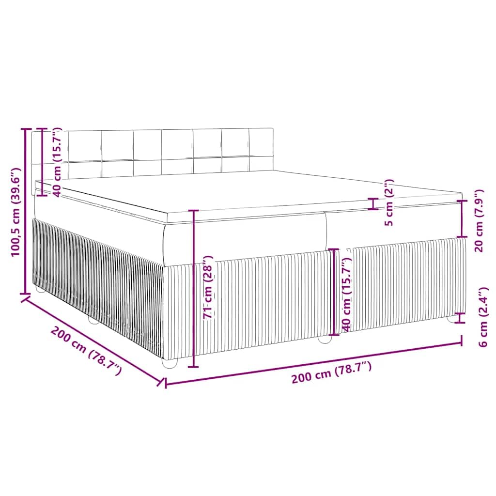 vidaXL Boxspringbett, Doppelbett mit Matratze Matratzenauflage, Bettgestell mit Lattenrost Kopfteil, Polsterbett Bett für Schlafzimmer, Schwarz 200x200cm Samt