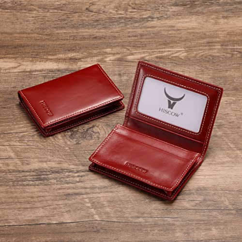 Image of HISCOW Business Card Holder with Large Compartment - Full Grain Leather