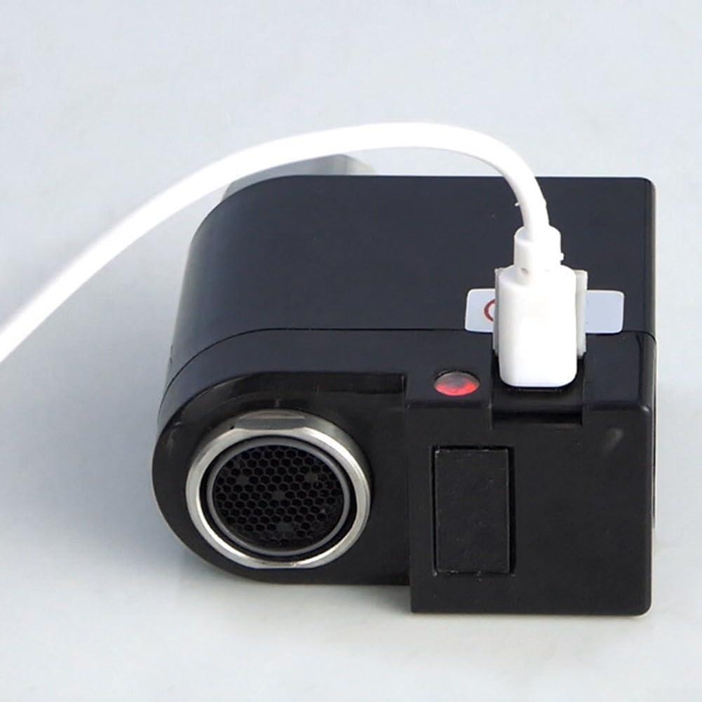 Grifo de sensor inteligente infrarrojo, sin contacto, ahorro de agua por inducción infrarroja, detector de desbordamiento para fregaderos de cocina en el hogar (negro)