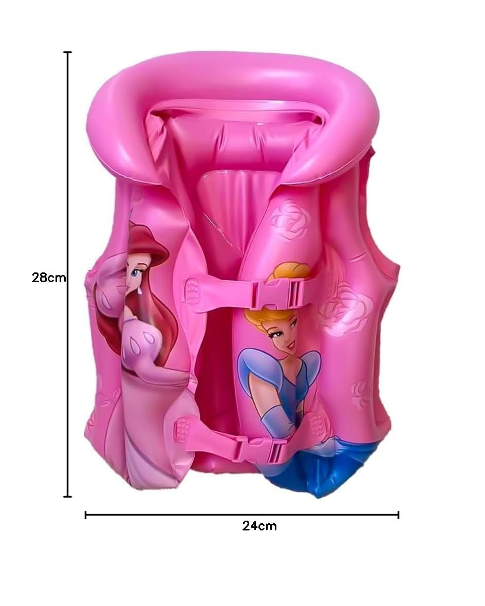 PRAGAT VIEW Kids Inflatable Swim Vest Adjustable Buoyancy for Kayak Boating Water Sports Swimwear & Safety Life Jackets Preservers PVC Swimming Floats with Handles (Pink) 1