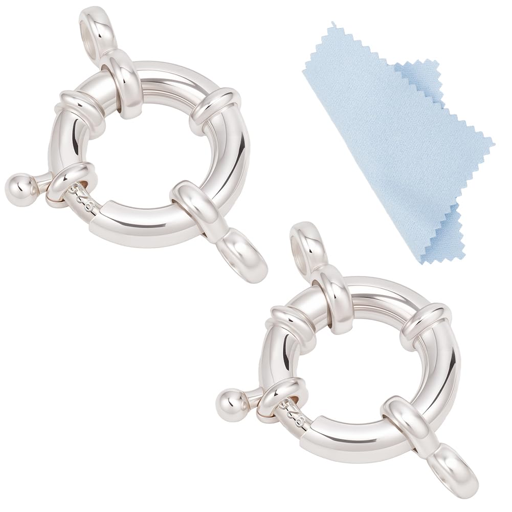 Fermoirs à ressort en argent sterling 925 avec anneaux fermés pour colliers