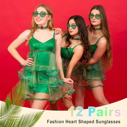 Image of Heart Sunglasses 12 /18 /24 Pcs Heart Shaped Glasses for Women Cute Funny Party Glasses Party Favors Accessories