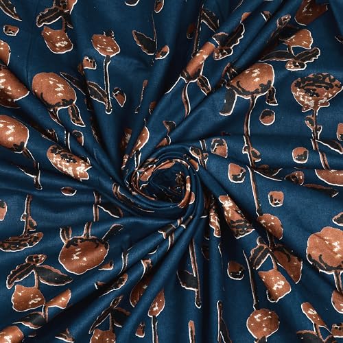Image of BLOCKS OF INDIA Hand Block Printed 200 TC Cotton Super King Size Bedsheet(106 x 106) | Pack of 1, Batik Blue