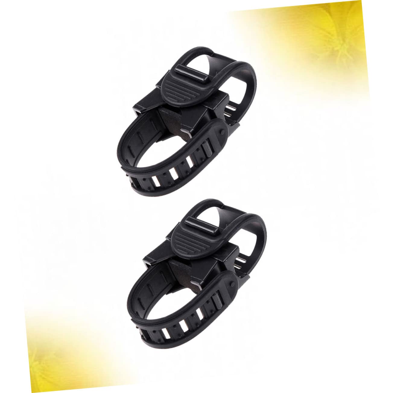 NAMOARLY 2Pcs Adjustable Bike Light Mounting Bracket Lightweight Plastic Flashlight Holder with Rotation Handlebar Clamp for Enhanced Cycling Safety Black
