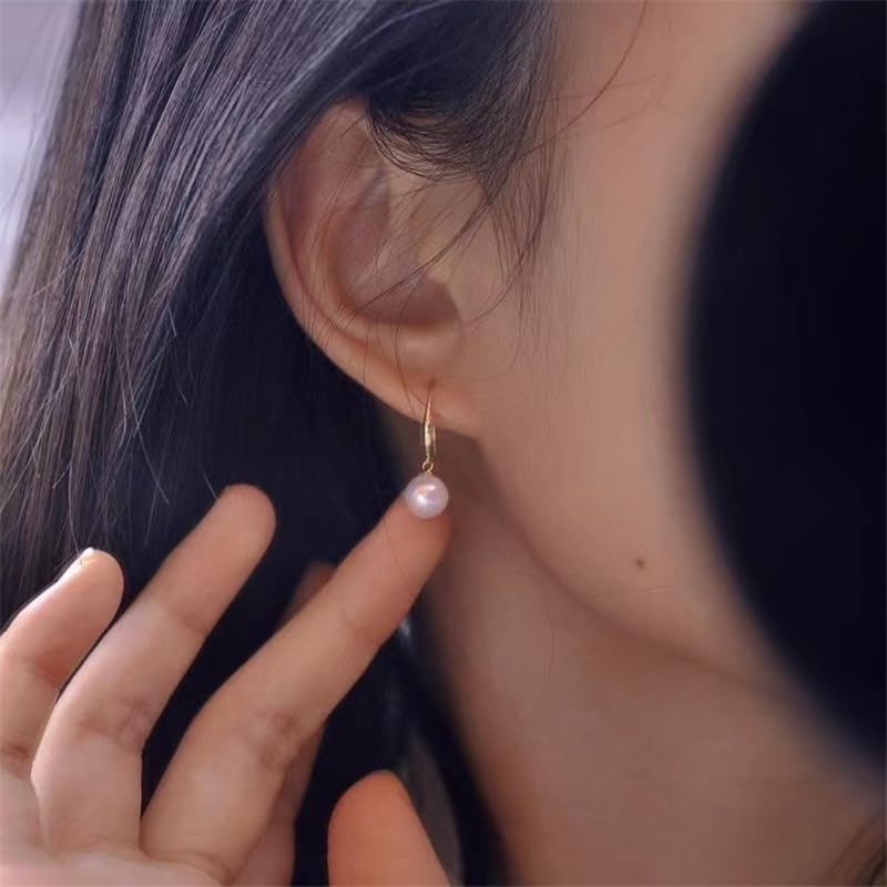 Freshwater Cultured Pearl Earrings-Gifts for Women-Gift for Wife Wedding Birthday Anniversary-Mom Her Mothers Day Valentines Day Christmas-18K Gold Plated Sterling Silver Pearl Dangle Earring Fine Jewelry4