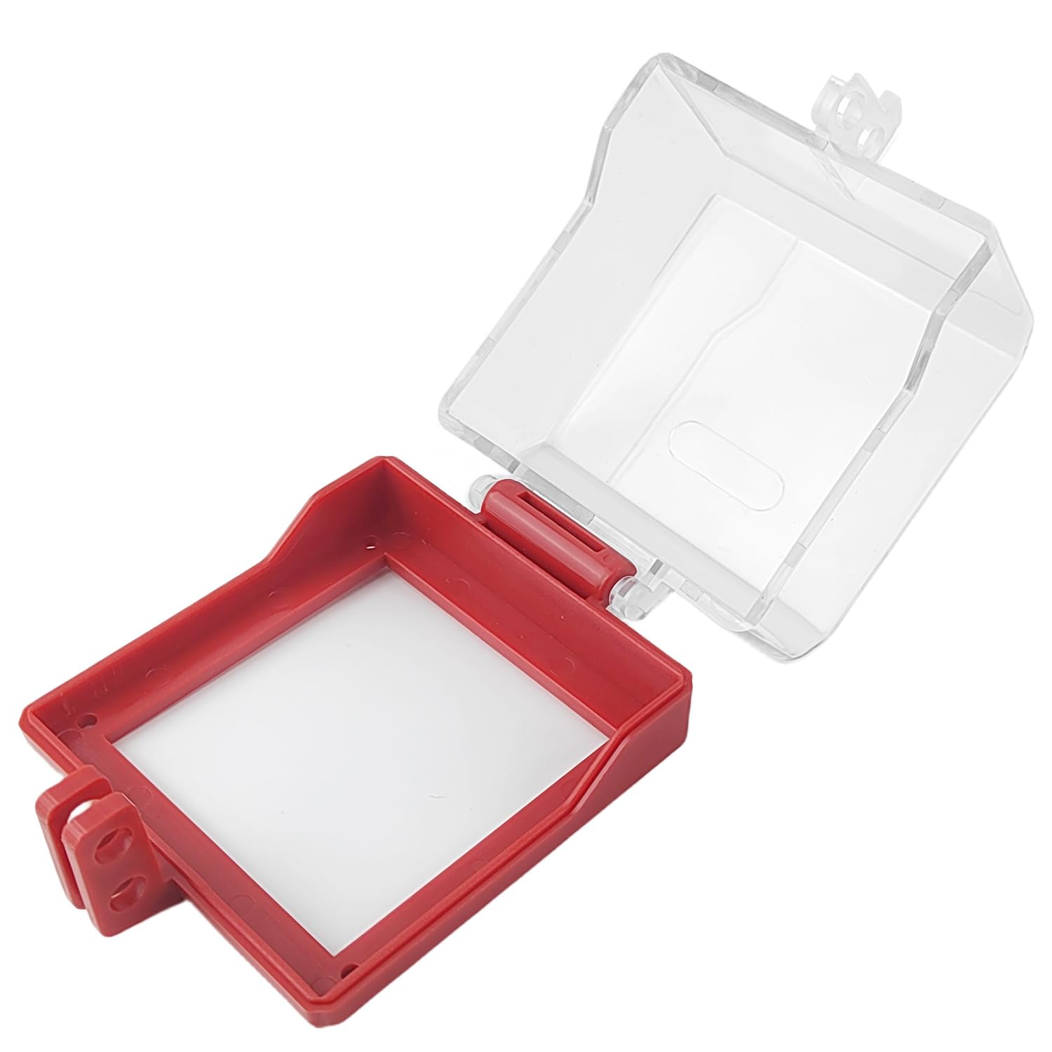 Tapa de Botón de Parada de Emergencia, Protección de Interruptor Bloqueable con Tornillos y Adhesivos, Protección Transparente de Interruptor Pulsador, para Interruptores (Rojo)