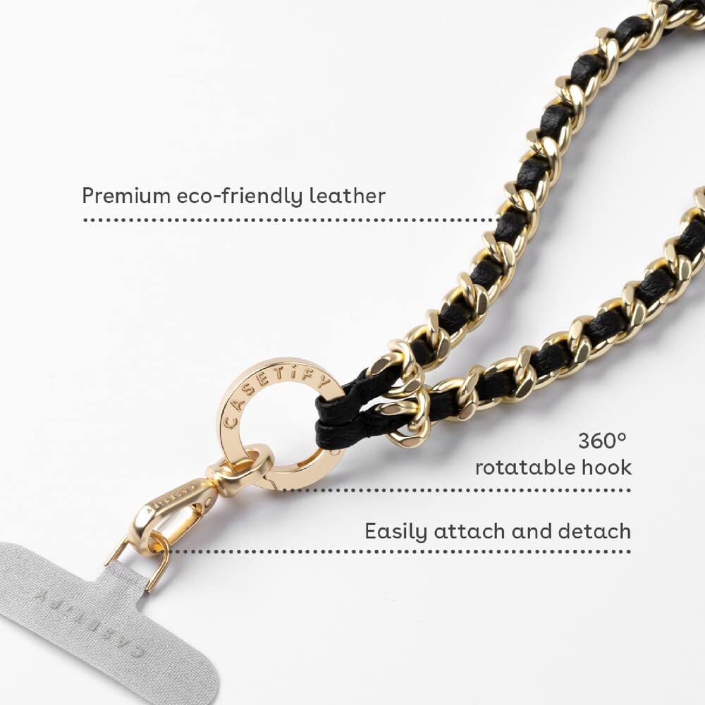 CASETiFY Wrist Phone Strap Parent,Black (Leather) (CTF-29170663