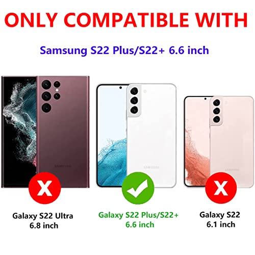 Fucozan for Samsung Galaxy S22 Plus Case Galaxy S22+ Case with Kickstand Case 3-Layer Military Grade Protective Case Cover Silicone Rugged Shockproof for Galaxy S22 Plus S22+ Phone Case Cyan+Rose Red by Fucozan - Image 2