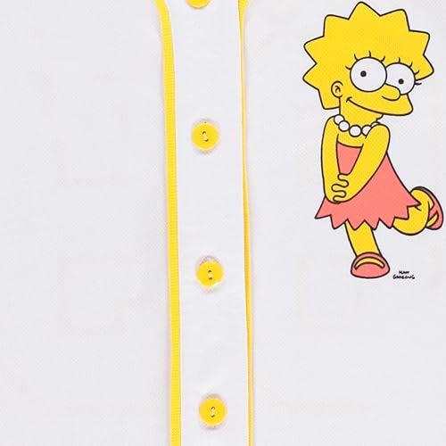 Miniatura 5 de The Simpsons Camiseta de béisbol para mujer, Lisa, Krusty, Bart y Homer Simpson con botones de malla