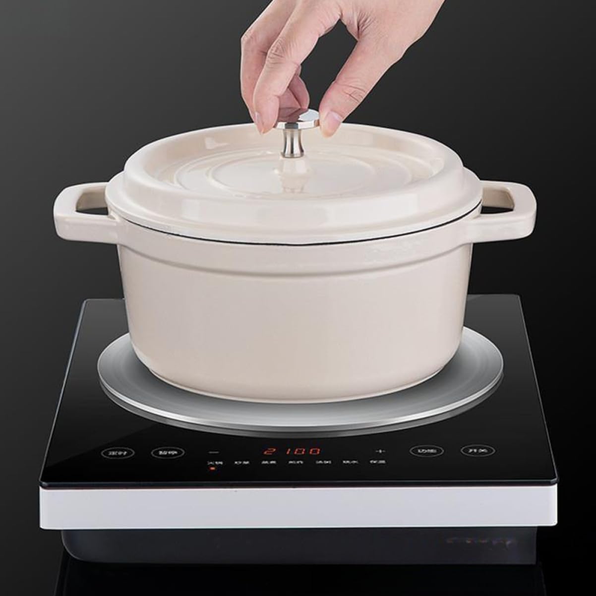 SHOWERORO Induction Cooktop Plate Adapter Stainless Steel Heat Diffuser for Gas Stoves and Electric Cookers Design Handle for Safe Cooking and Easy Storage