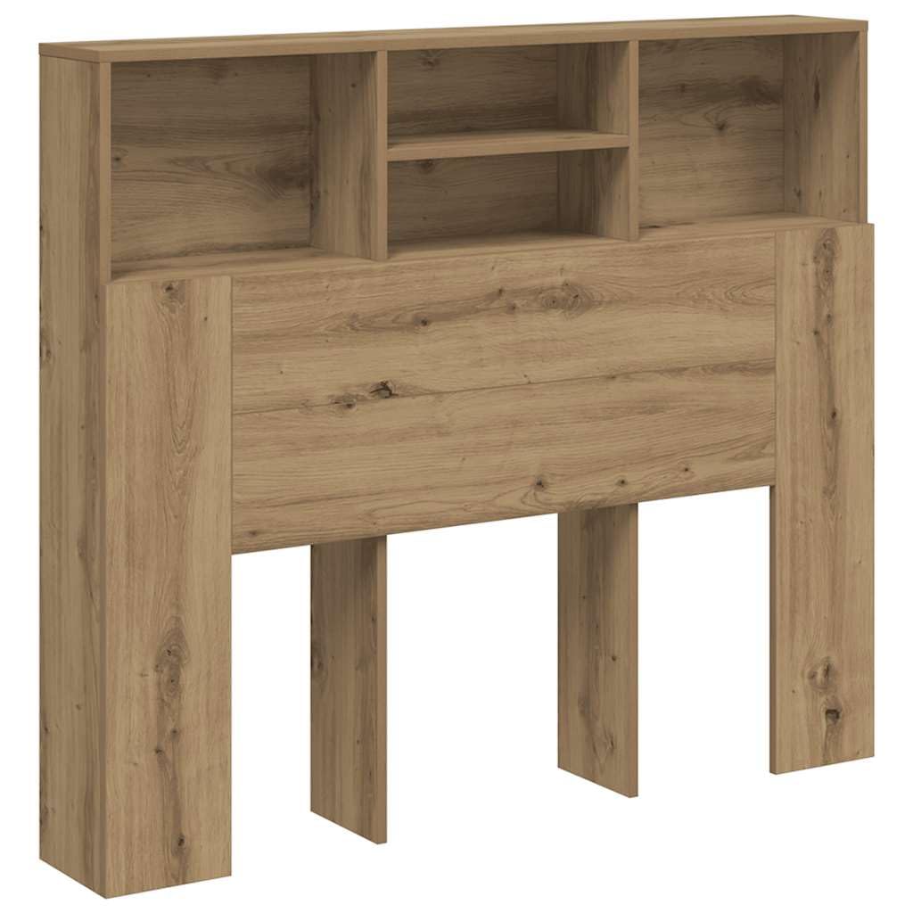 vidaXL Headboard Cabinet, Bed Header Cabinet for Bedroom, Bed Headboard with Storage, Wall Bed Backboard, Artisian Oak Engineered Wood — image 1