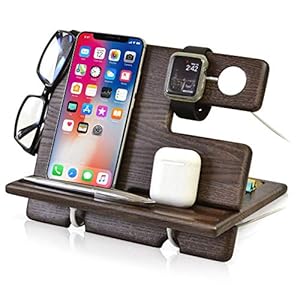 Holz Telefon Dockingstation Asche Baum Geldbörsenständer Schlüsselhalter & Uhren Organisator Herren Weihnachten Geschenk…