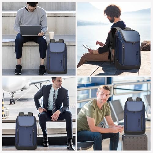 Image of Red Lemon BANGE Captain Business Smart Backpack Water-Resistant fit 15.6 Inch Laptop Backpack with USB Charging Port,Travel Durable Backpack for Men and Women (Dark Blue)