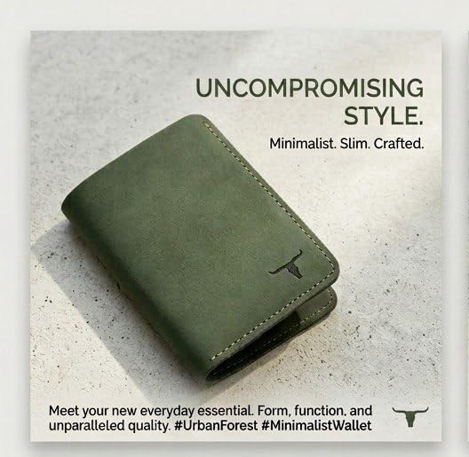 Image of URBAN FOREST Joe Vintage Green Leather Wallet for Men
