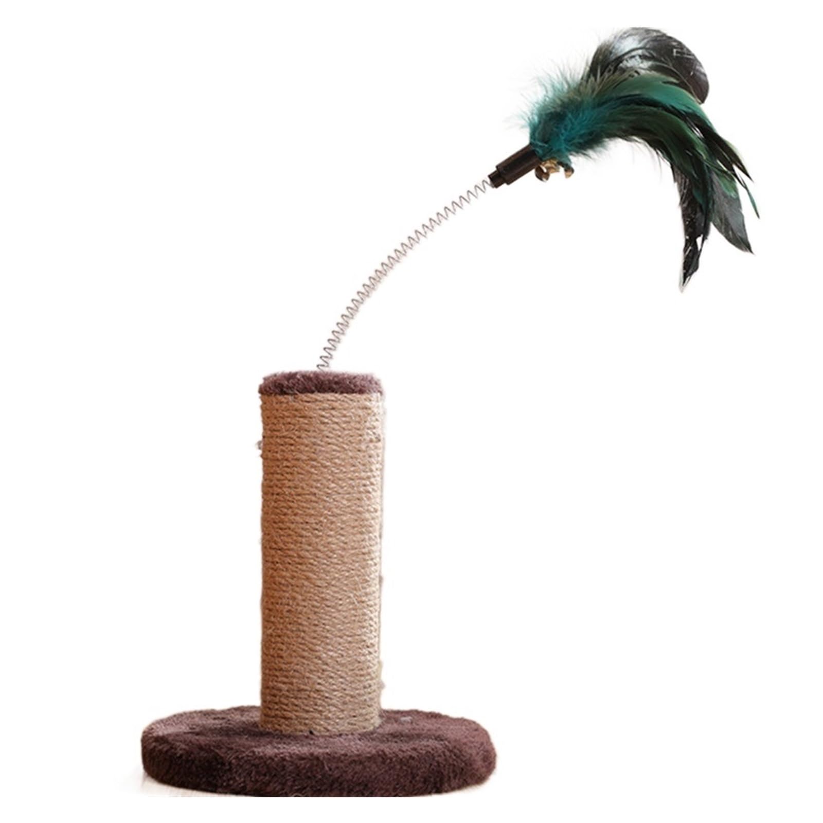 Cadre d'escalade pour chat et griffoir en sisal avec jouets en plumes