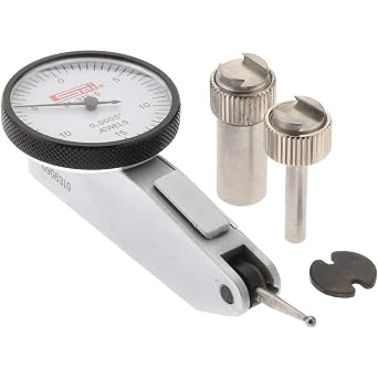 SPI 21-378-5 Horizontal Dial Test Indicator w/Calibration Certificate & Fitted Case 0-15-0 Reading, 0"-0.03" Range