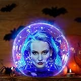 Glooglitter Halloween 14' Clear Acrylic Globe Decoration costume Set with 8.6' Neckless Opening with Blue String Lights 9.8ft Smooth Textured for Halloween